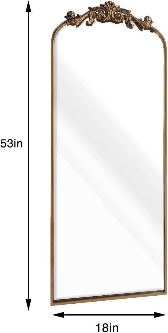 HQiJun Full Length Wall Mirror Decorative Full Body Mirrors Traditional Antiq...