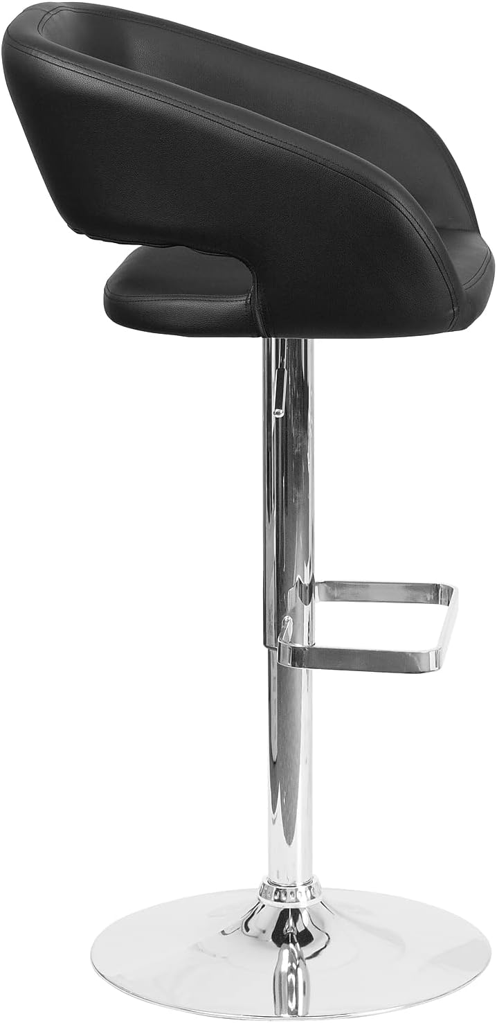 Flash Furniture Mid-Back Vinyl Barstool, Black