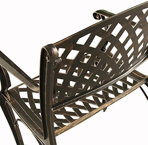 Oakland Living Modern Outdoor Mesh Cast Aluminum Bronze Patio Dining Chair