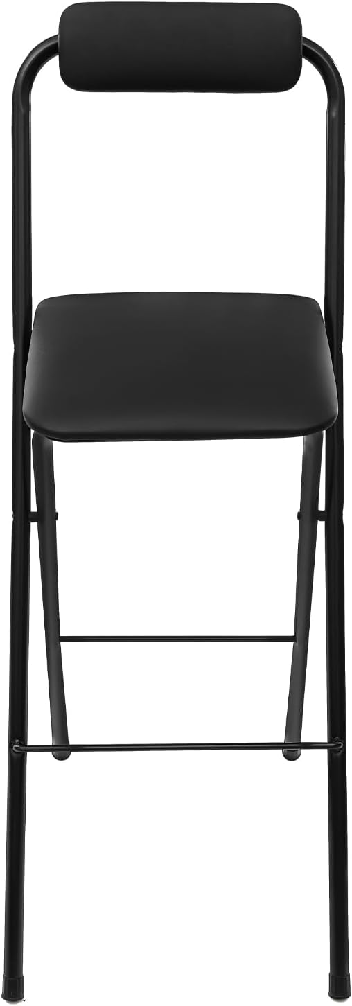 1Pcs Folding Counter Height Bar Stool w/Back,27.5" Cushioned Portable Stool