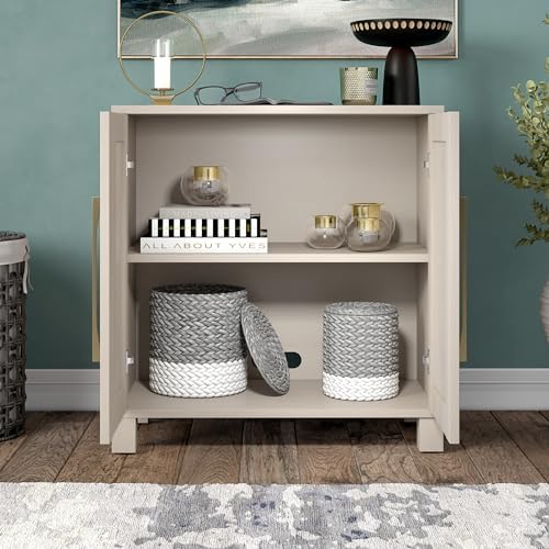 Henn&Hart 28" Accent Cabinet, Sideboard Buffet, Beech White