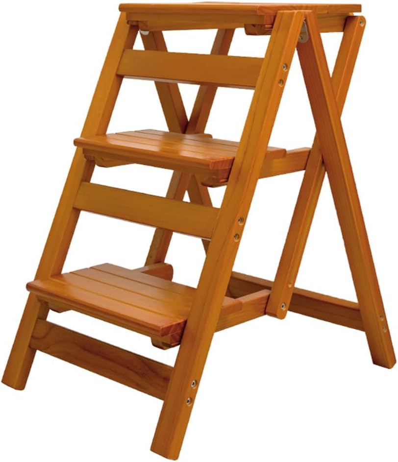 Wooden Step Stool for Adults/Folding stools Wood Step Ladder/Lightweight Step...