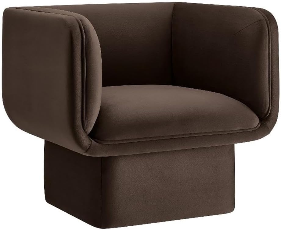 Modway Tate Performance Velvet Accent Chair in Chocolate Brown - Upholstered ...