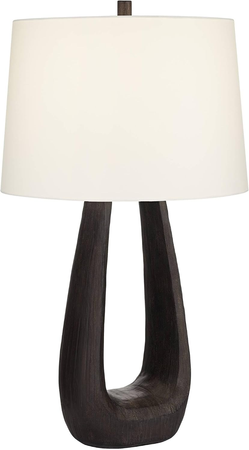 Possini Euro Design Woodwork 30" Large Table Lamp Black Finish Open Base