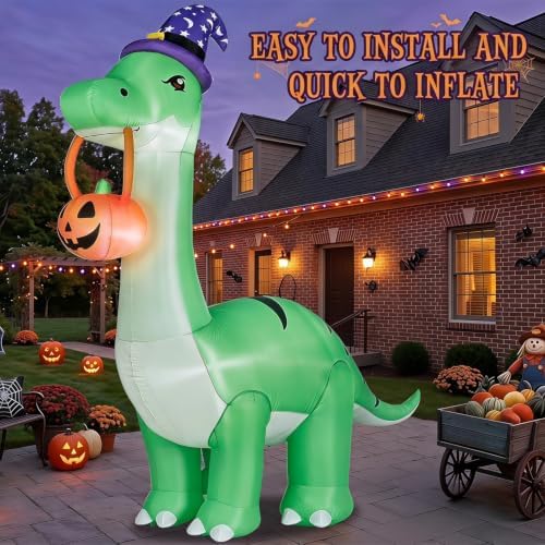 12FT Halloween Inflatable Huge Dinosaur Decorations Outdoor Blow Up