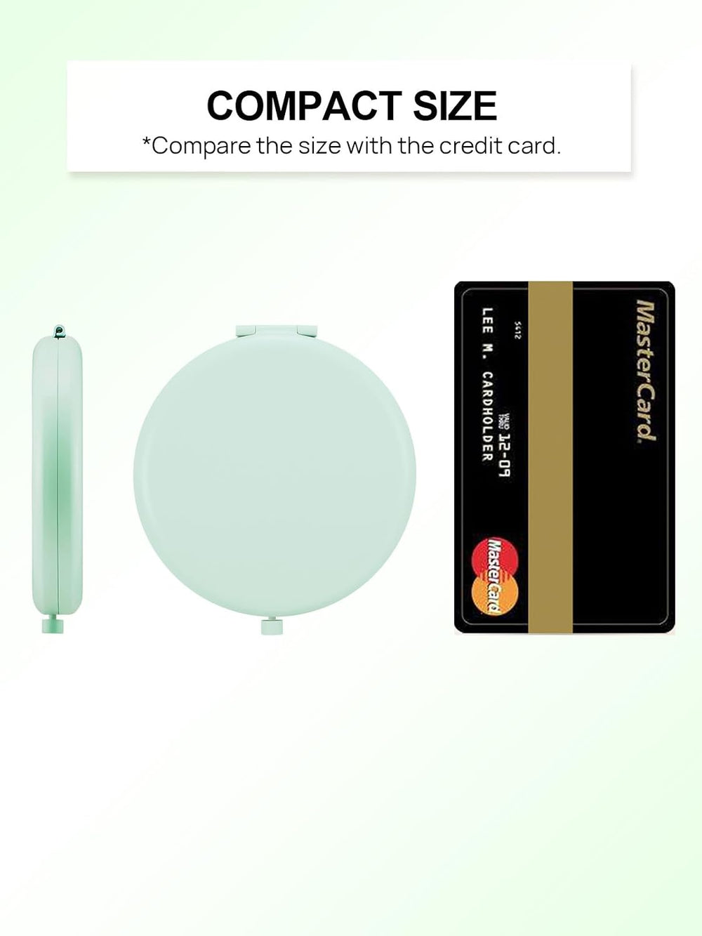 24 Pieces Compact Mirror Bulk, 1x/2x Pocket Mirror, Cyan