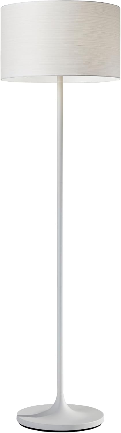 Adesso Floor Lamp, Matte White, Scratch-Proof, Corrosion Resistant, 60”