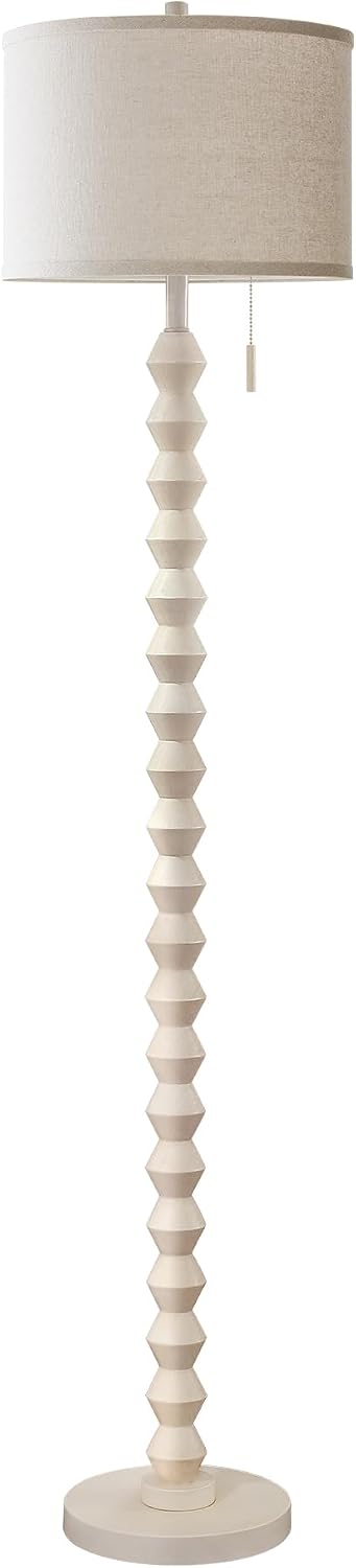 65" Farmhouse Wood Floor Lamp for Living Room with Pull Chain