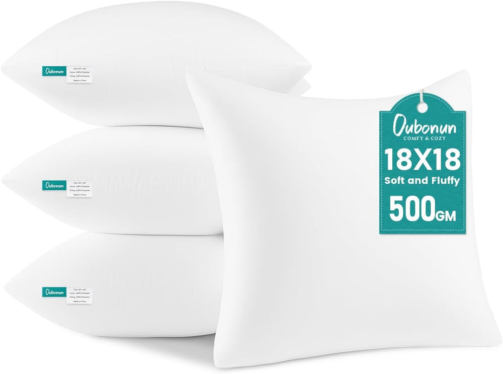 Oubonun 18 x 18 Throw Pillow Inserts Set of 4