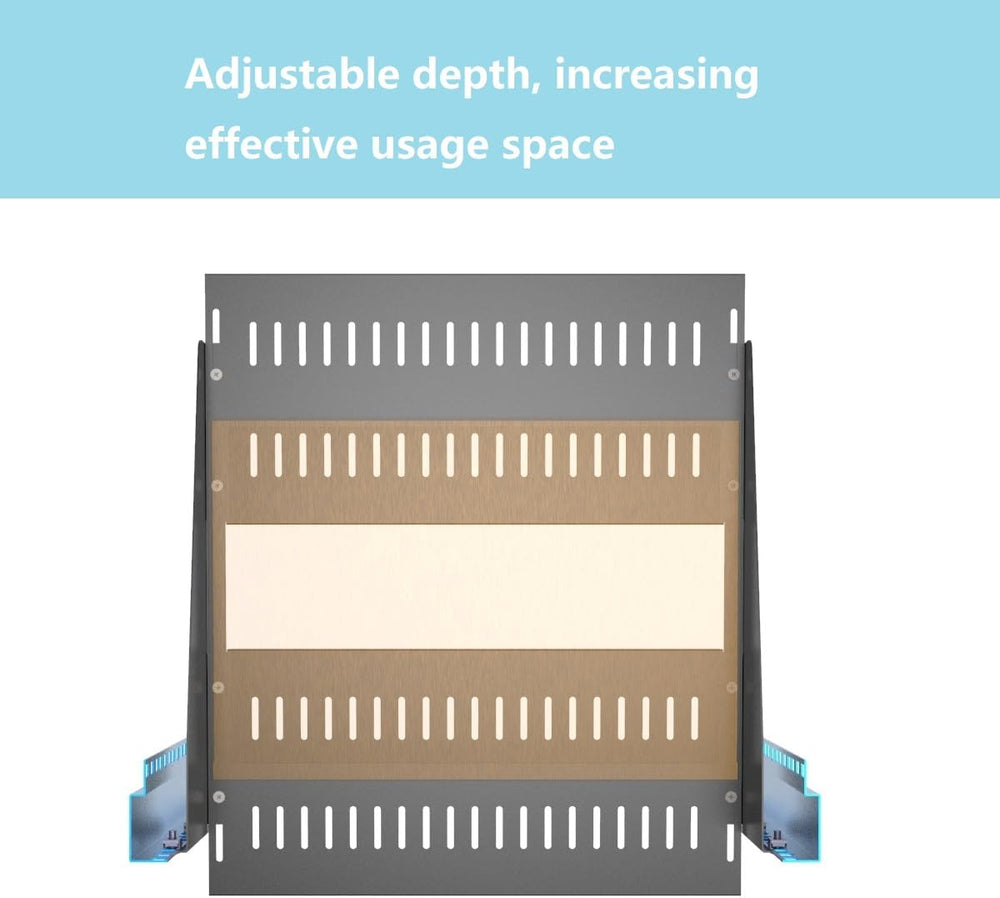 1U Cantilever Server Rack Shelf Depth Adjustable 16-20 inch