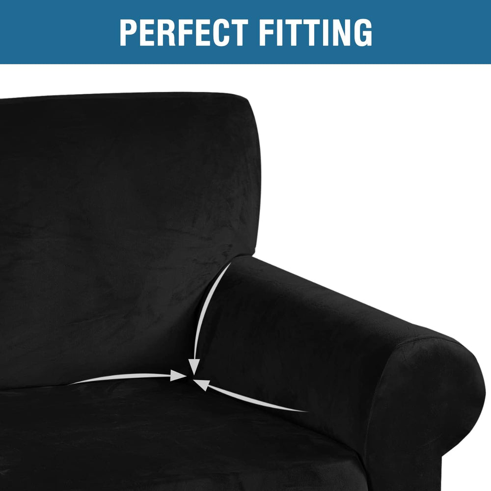 H.VERSAILTEX Stretch Velvet Armchair Cover Couch Covers 1 Cushion Chair Slipc...