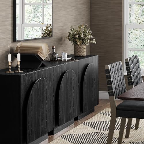 Nathan James Iris Mid-Century Modern Buffet Sideboard Credenza TV Stand, Wood...