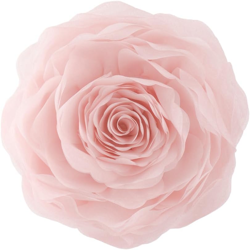 JWH 3D Flower Throw Pillow Cover with Insert, 14 Inch, Peach Pink