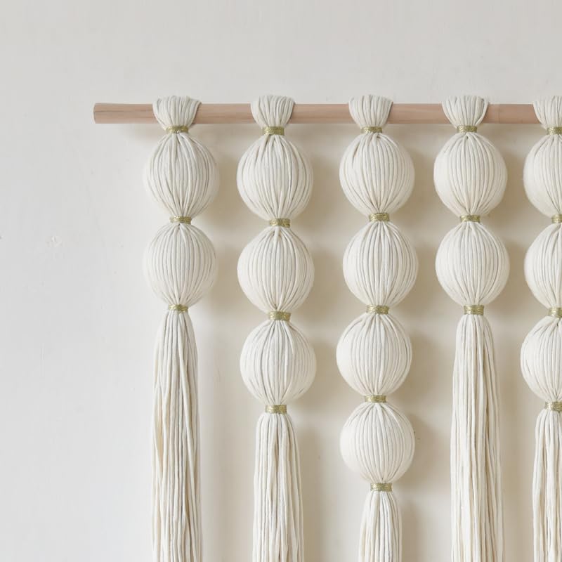 Macrame Wall Hanging Ball Boho Wall Decor Fiber Art Handmade 47"W*32"L