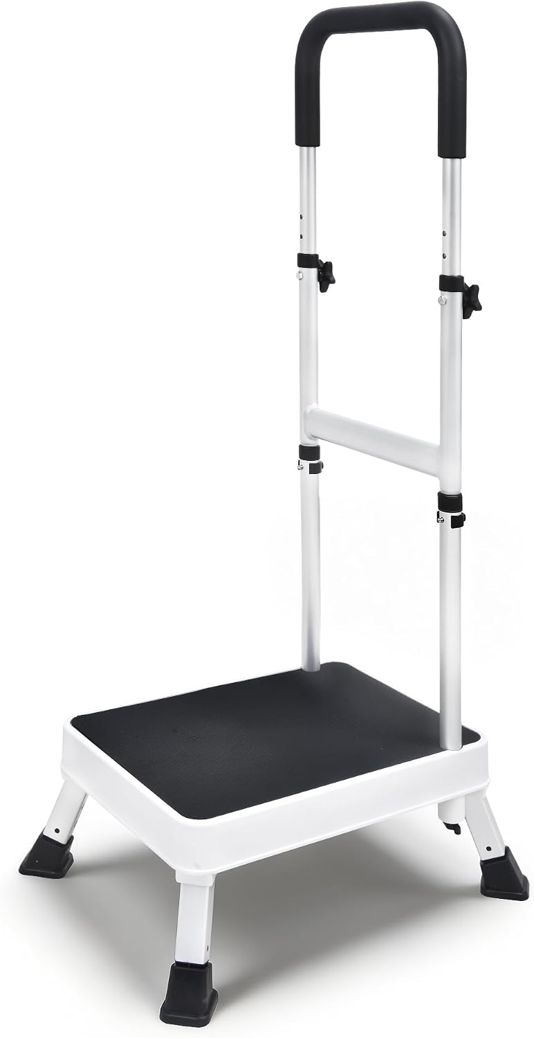 Step Stool with Handle for Elderly, Stepping Stool for Bed
