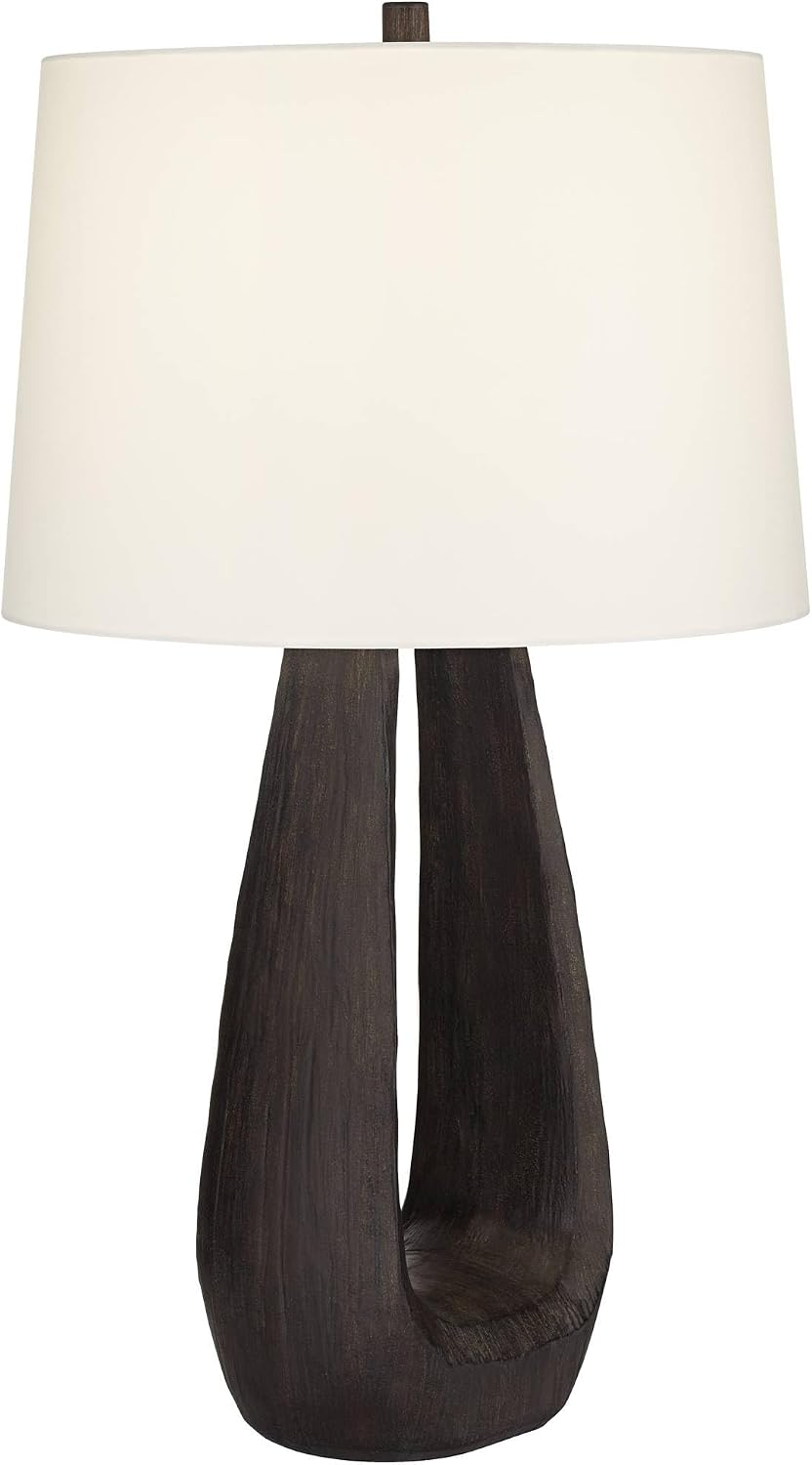 Possini Euro Design Woodwork 30" Large Table Lamp Black Finish Open Base