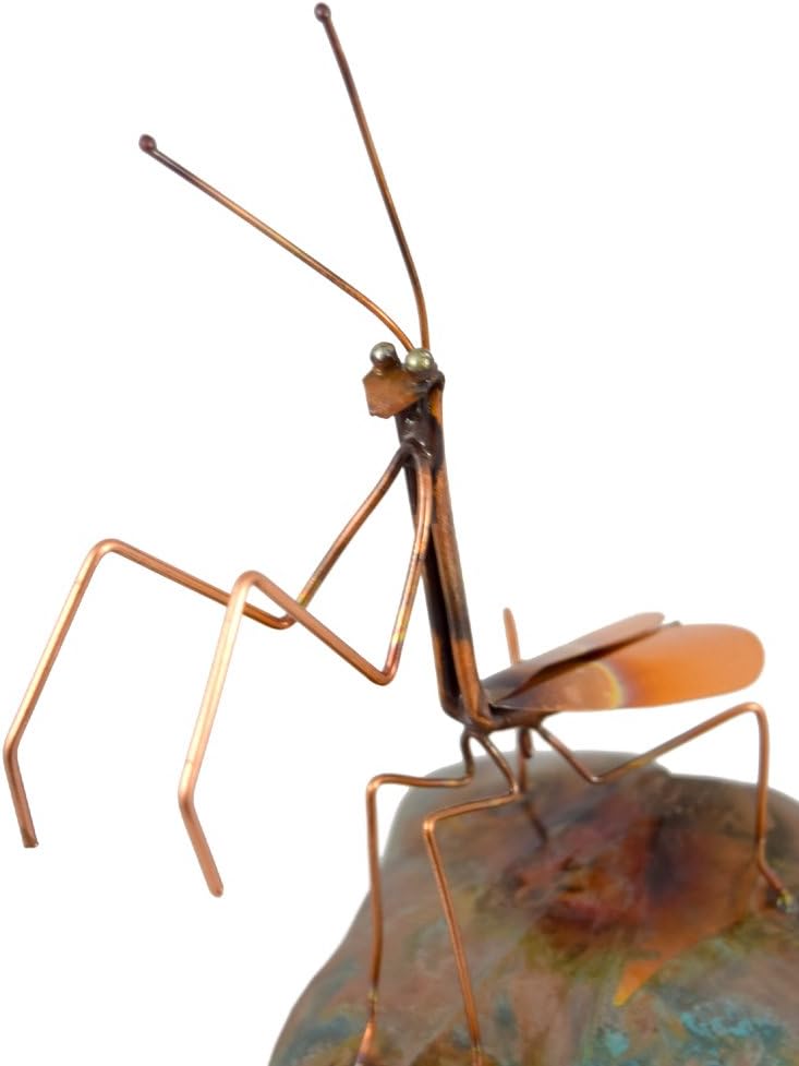 Copper Praying Mantis Garden Sculpture & Stake, American Made