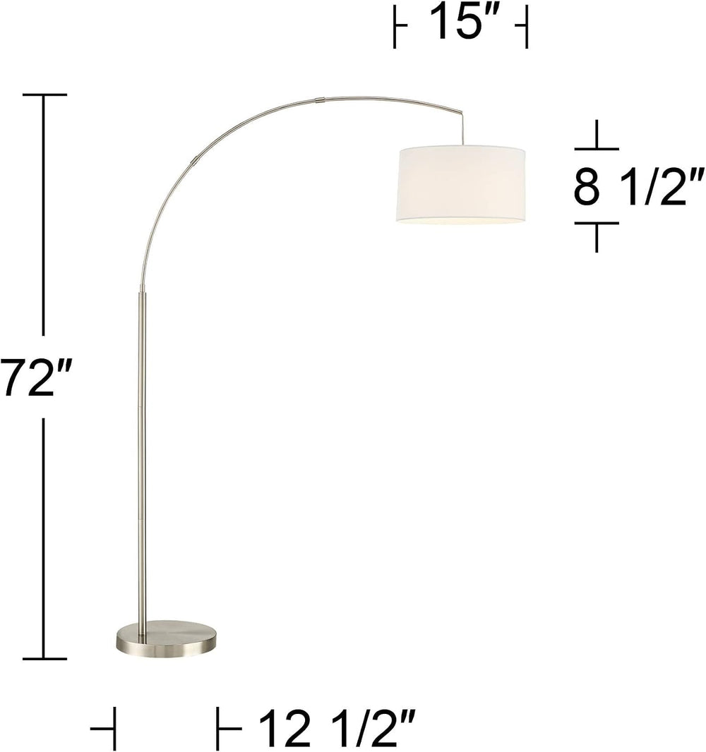 Cora 72" Tall Brushed Nickel Modern Arc Floor Lamp