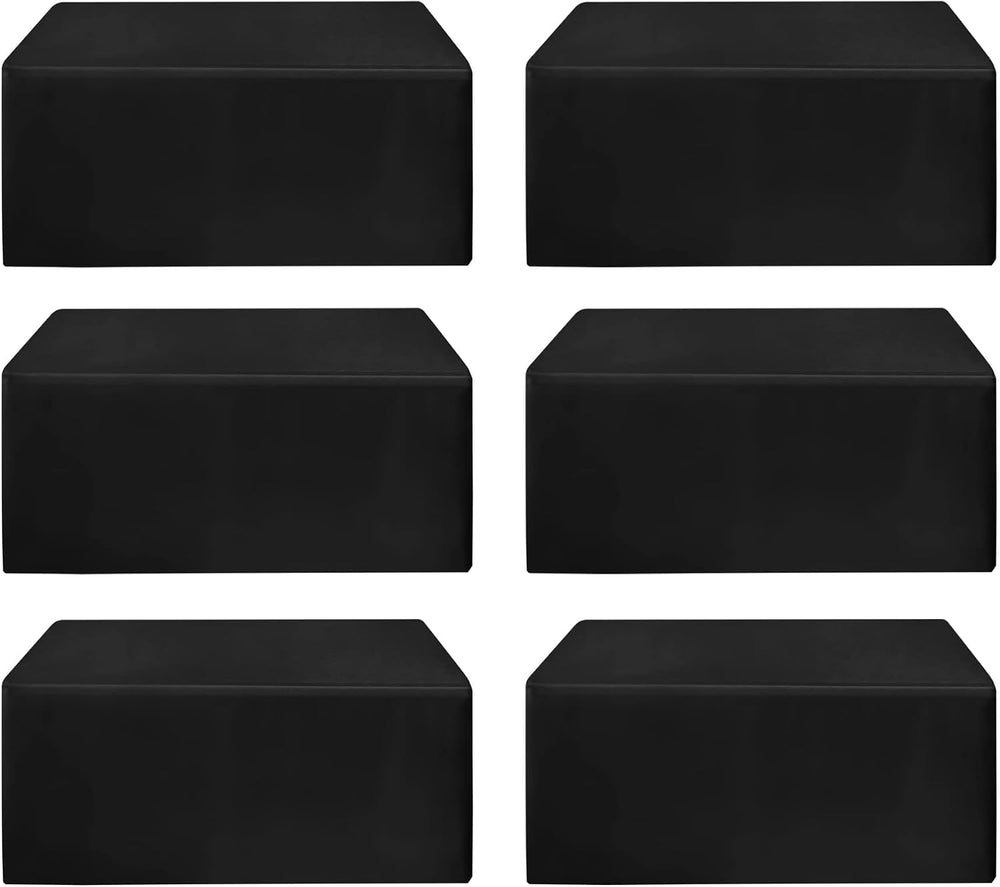 Fitted Table Cloths For 6 Foot Rectangle Tables,Vendor Booth 6 Pack Black