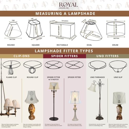 Royal Designs, Inc. BSO-710-12BLK/GL-2 Rectangle Cut Corner Basic Lamp Shade,...