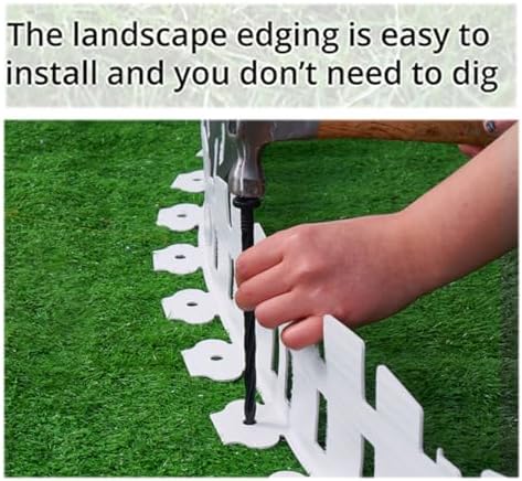 Garden Edging 33FT x 4.1~4.9IN Tall, Landscape Edging Borders with 60pcs Plas...