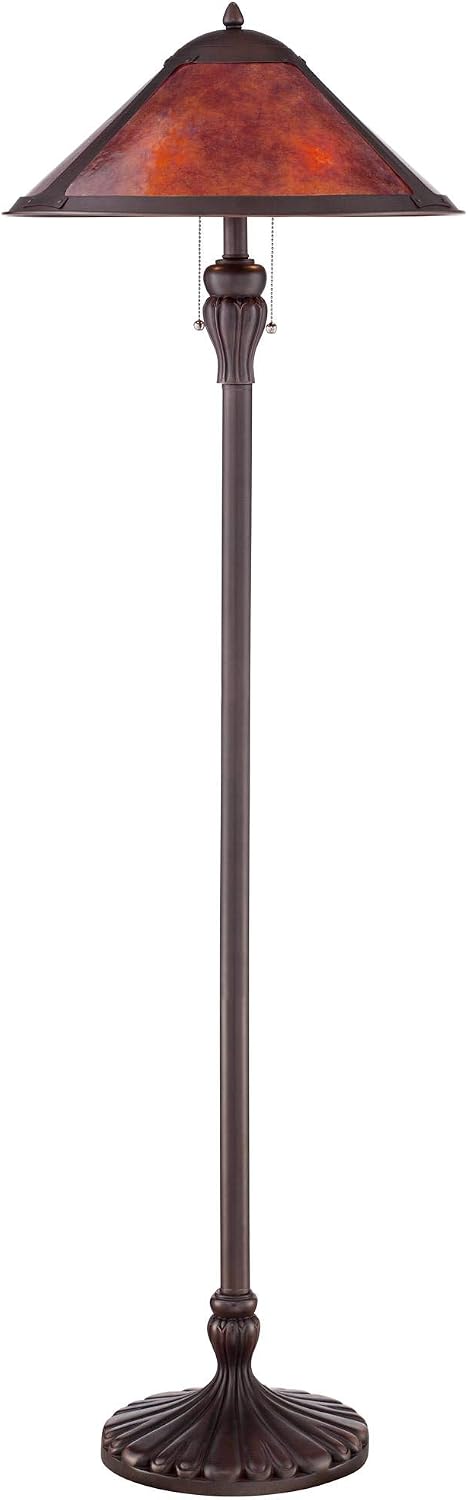 Capistrano 57 1/2" Tall Pull Chain Mica Shade Floor Lamp Living Room