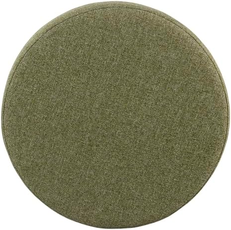 HomePop 19" Round Storage Ottoman - Green Tweed