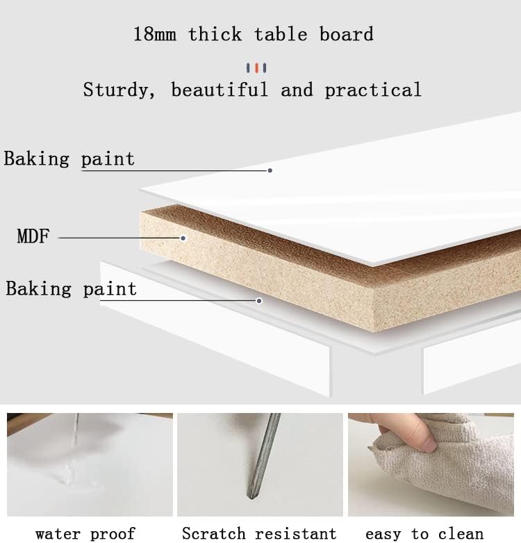 Wall Mounted Folding Table,White Floating Desk for Small Spaces,Stainless Ste...