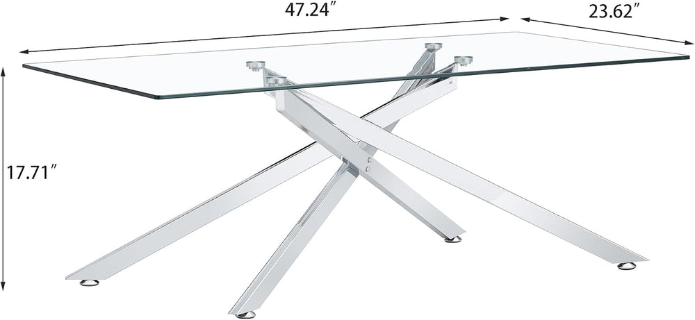 IANIYA Coffee Table Set of 3, Glass Living Room Table Set, 47.2'' Gold