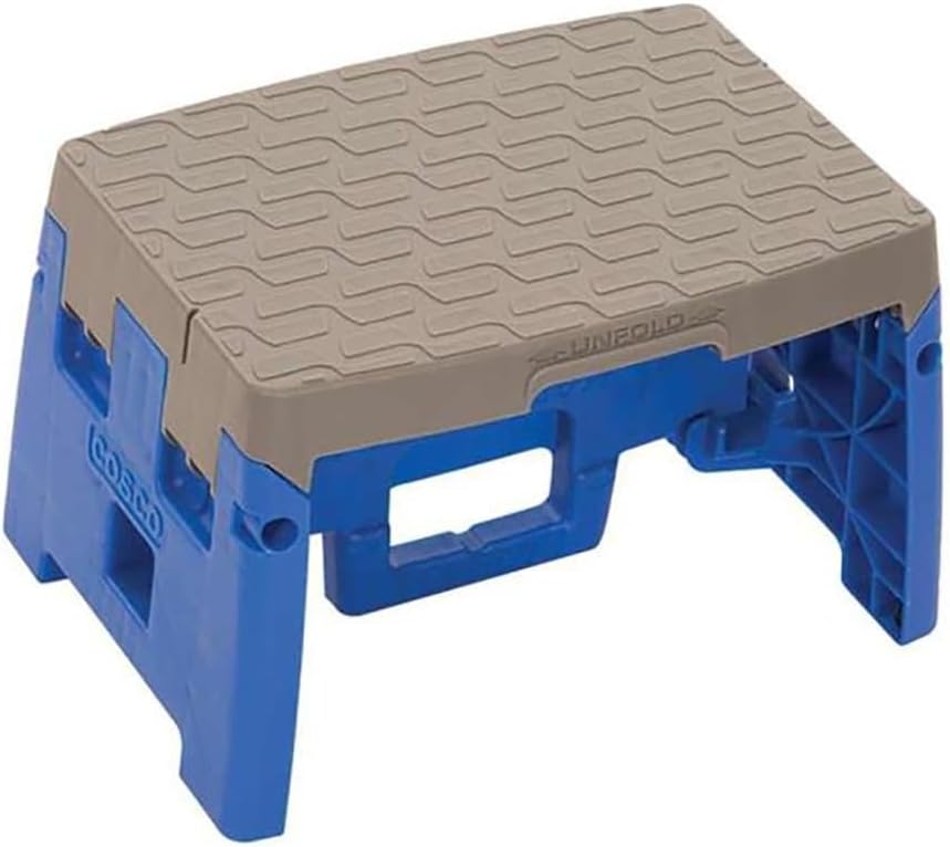 Cosco 11903BGR1E One-Step Folding Step Stool, 300 lb, 8 1/2" Working Hei...