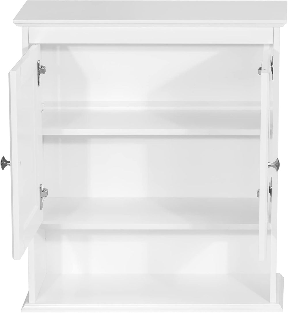 Spirich Bathroom Wall Cabinet with Beadboard Doors, White Medicine Cabinet