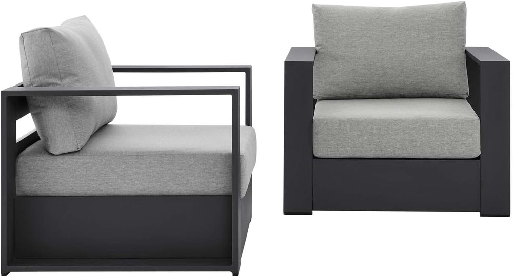 Modway Tahoe Aluminum 2-Piece Patio Set in Gray Gray