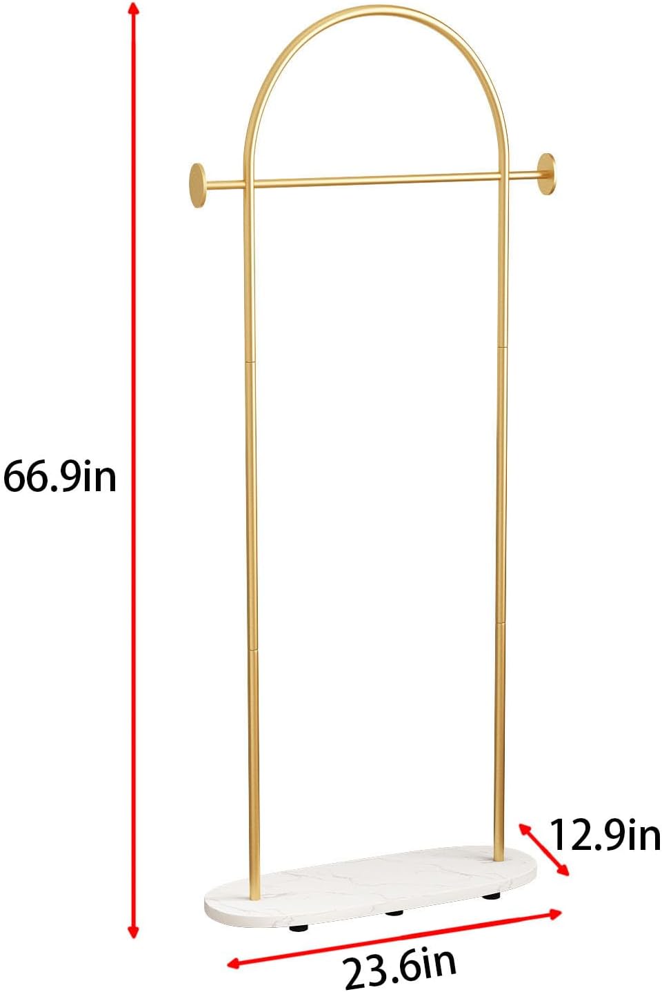 Gold Clothing Racks Heavy Duty, Gold Coat Racks Standing With Marble Base, Mo...