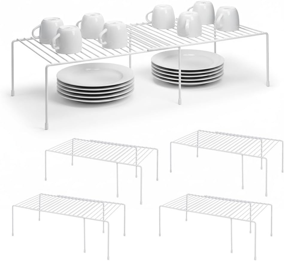 4-Pack Expandable Medium (13.4-25.1x9inch) Kitchen Organizer Rack, Kitchen Sh...