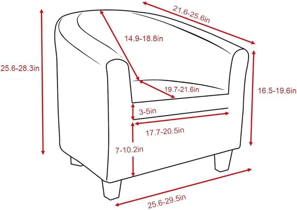 2 Piece Velvet Club Chair Slipcover Stretch Barrel Chair Covers Accent Chair ...