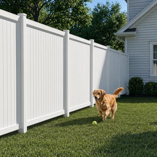 WamBam Cambridge Privacy Fence, White Vinyl No Dig DIY Kit