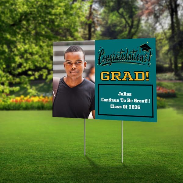 Custom Graduation Yard Sign | Class of 2026 Grad Photo Best Is Yet To Come | ...