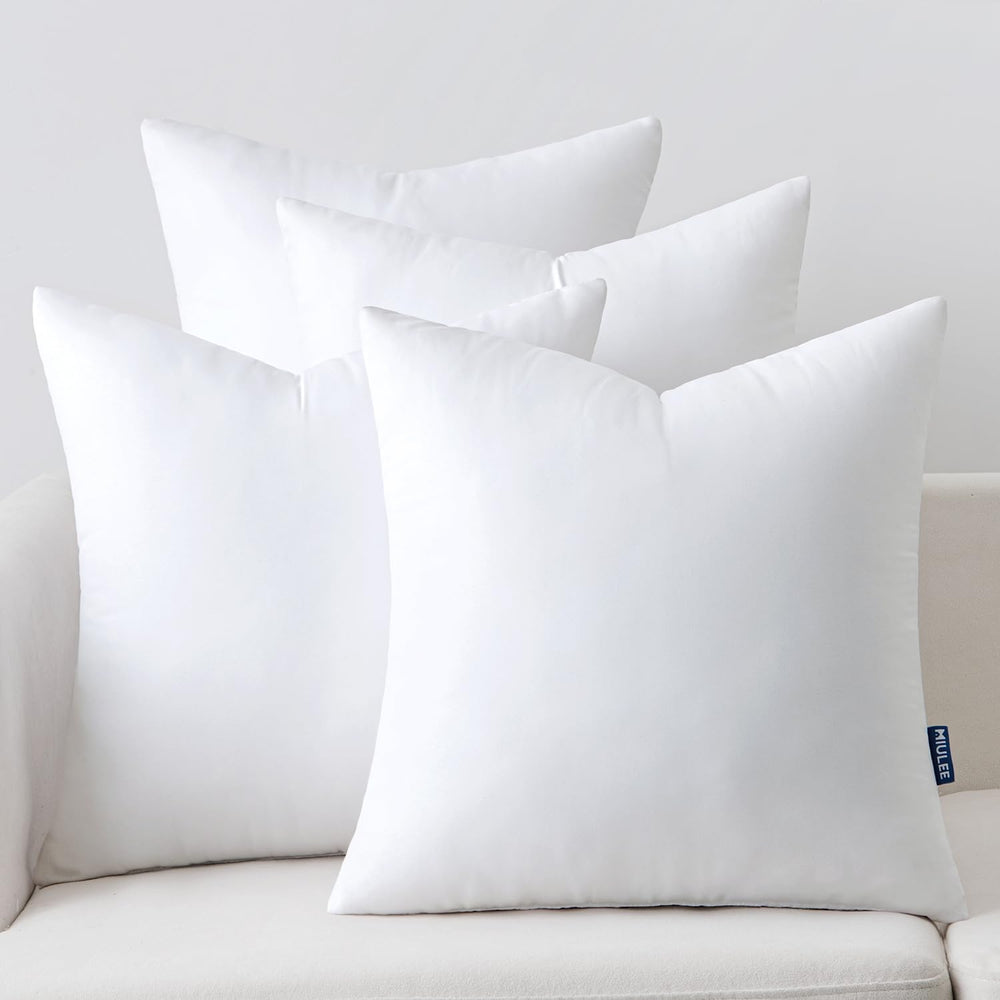 MIULEE 18x18 Pillow Inserts Set of 4, Throw Pillows for Sofa Couch Bed