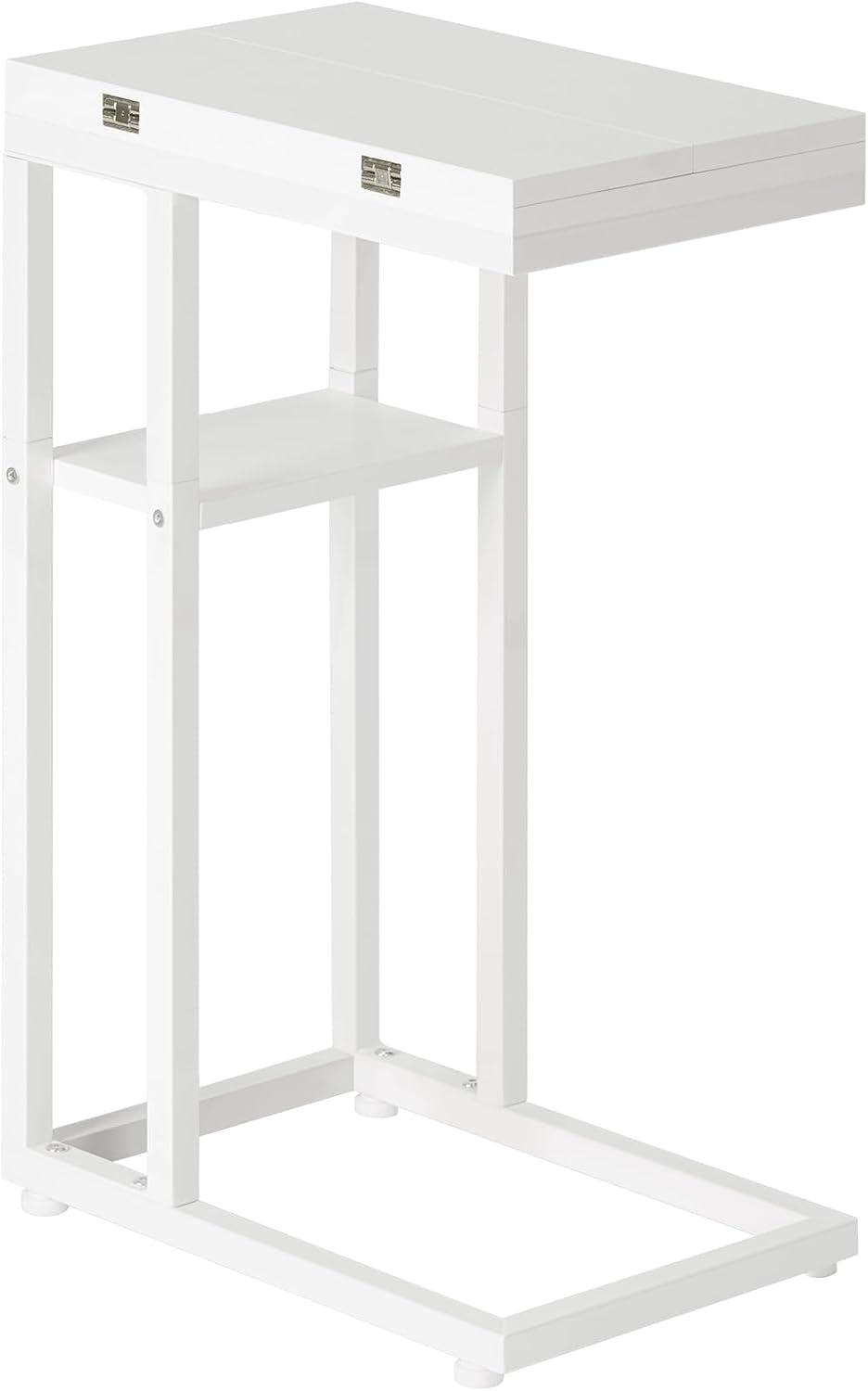 HOOBRO Foldable C Shaped End Table, C Shaped Side Table with Storage Shelf