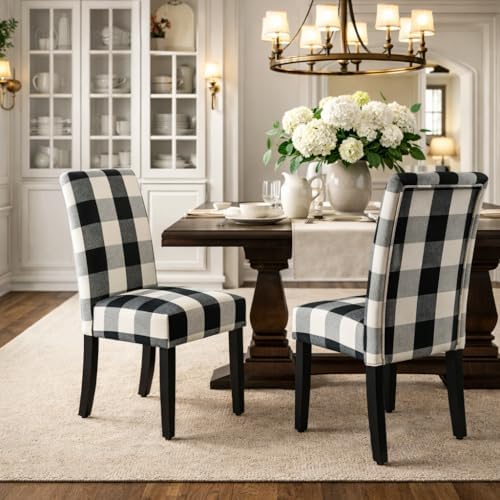 HomePop Parsons Dining Chair - Black Plaid (Set of 2)