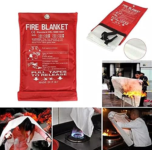 ISOP Fire Blanket for Home & Kitchen (47" x 70"), 2-Pack Heavy ...