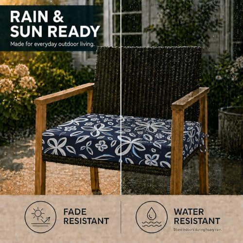 UNIKOME Outdoor Chair Cushions Pack of 4, Water Resistant Patio Cushions with...