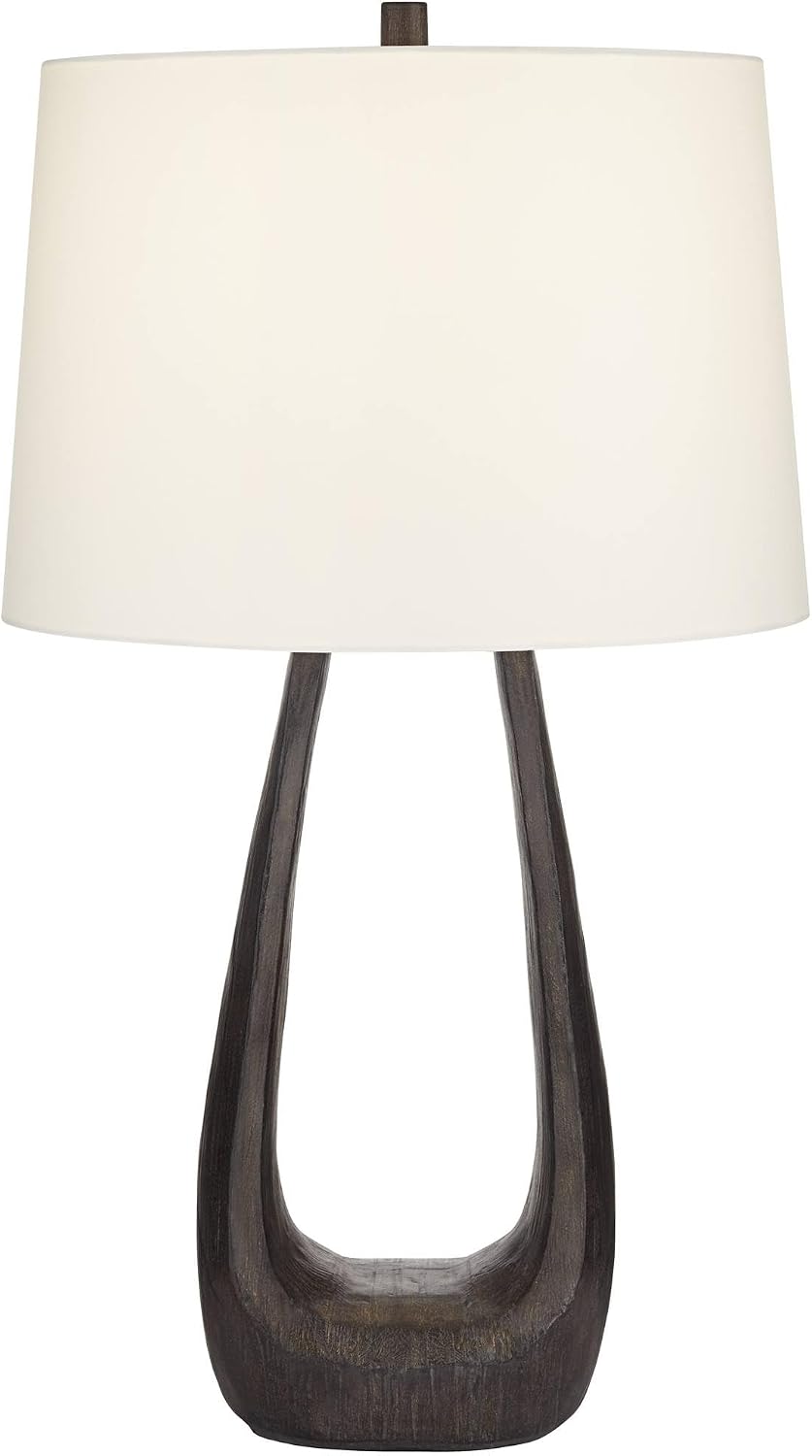 Possini Euro Design Woodwork 30" Large Table Lamp Black Finish Open Base