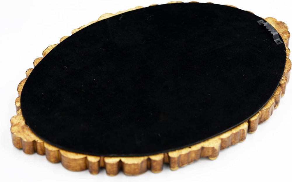 OIGUMR Small Oval Wall Mirror Resin Frame Size:15 x 10.7 inch