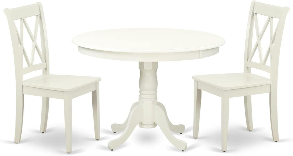 East West Furniture HLCL3-LWH-W 3 Piece Dining Table Set for Small Spaces Con...