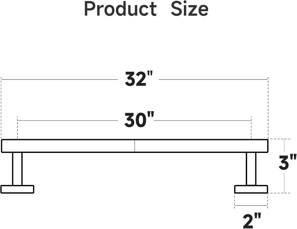 USHOWER Matte Black Bath Towel Bar, 30-Inch Towel Racks for Bathroom