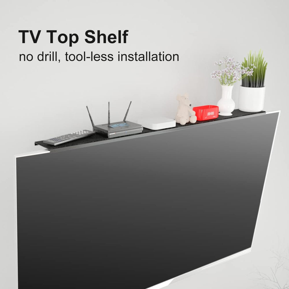 Bracwiser Plus No Drill TV Top Shelf 35.43 inch Wide for Thin Monitor TV Top ...