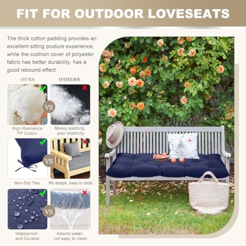 Outdoor Bench Cushion 40inches Waterproof & Fade Resistant Patio Furnitur...