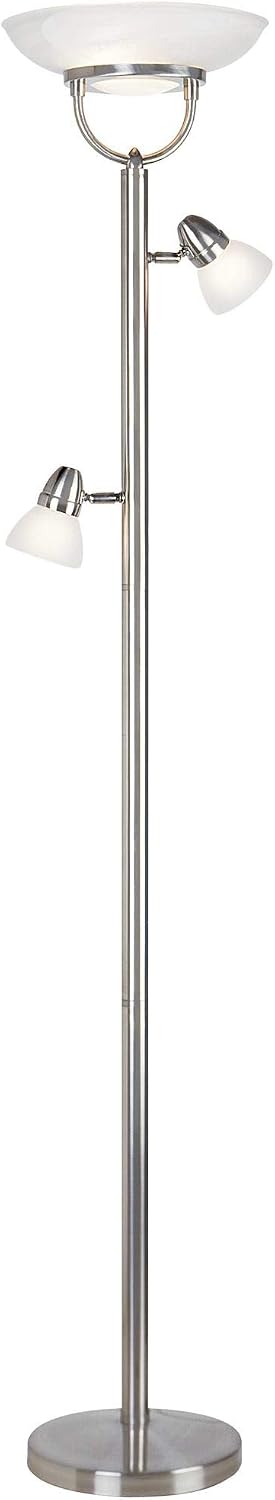 Lang 70" Tall 3-in-1 Brushed Nickel Torchiere Floor Lamp