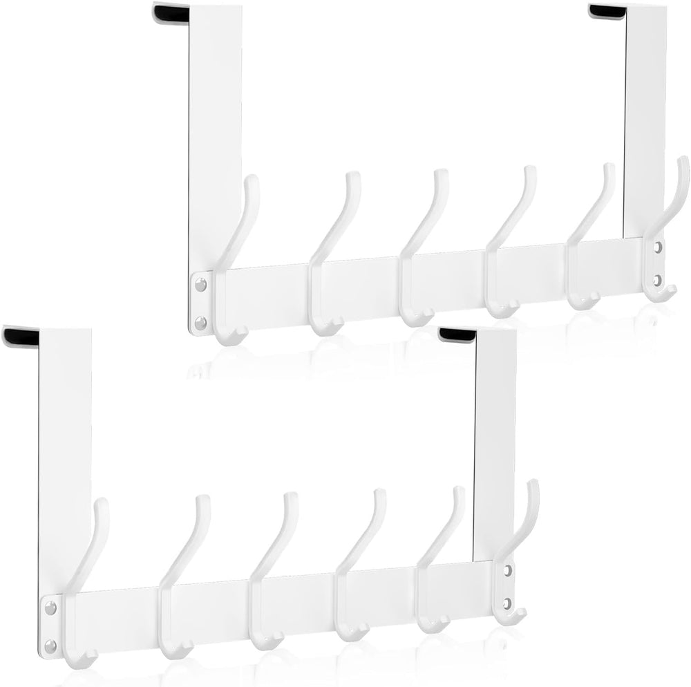 Over The Door Hooks, No Assembly Door Hanger, 2-Pack, White